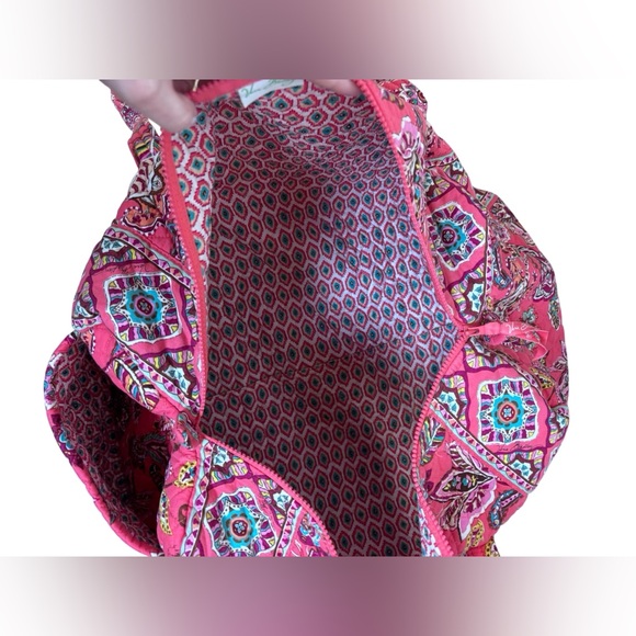 Vera Bradley Call Me Coral Quilted Duffel Weekender Bag - Picture 6 of 6